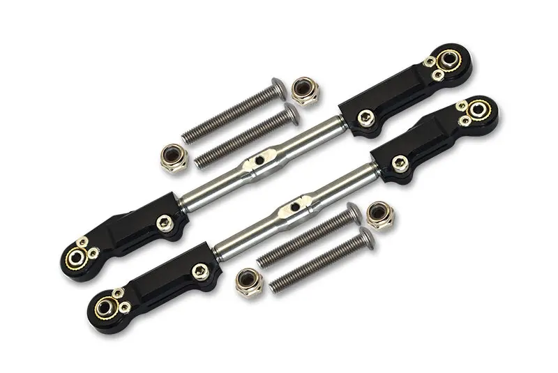 Arrma 1:8 Kraton / Notorious / Outcast / 1:7 Fireteam Aluminium + Stainless Steel Rear Upper Arm Tie Rod - 2Pc Set Black 1