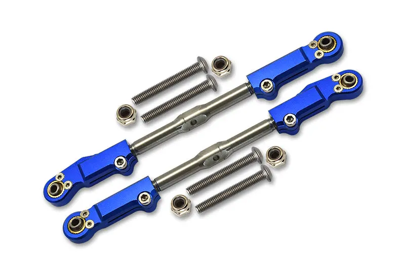Arrma 1:8 Kraton / Notorious / Outcast / 1:7 Fireteam Aluminium + Stainless Steel Rear Upper Arm Tie Rod - 2Pc Set Blue 1