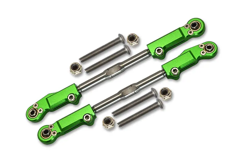 Arrma 1:8 Kraton / Notorious / Outcast / 1:7 Fireteam Aluminium + Stainless Steel Rear Upper Arm Tie Rod - 2Pc Set Green 1