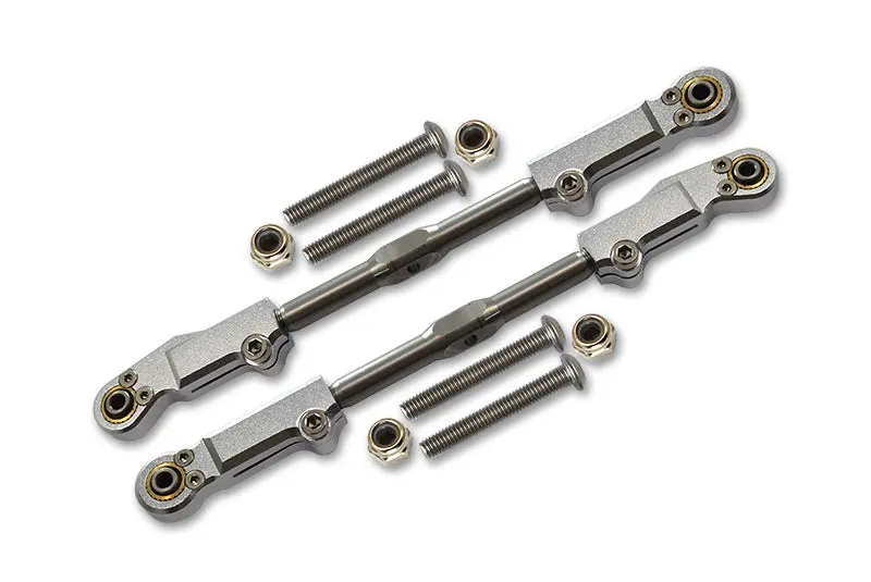 Arrma 1:8 Kraton / Notorious / Outcast / 1:7 Fireteam Aluminium + Stainless Steel Rear Upper Arm Tie Rod - 2Pc Set Silver 1
