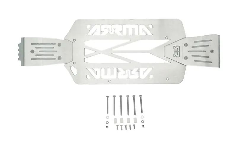 Arrma Big Rock Crew Cab 4X4 Blx Stainless Steel Skid Plates For Front, Center, Rear Chassis (Hollow Version) - 24Pc Set 1