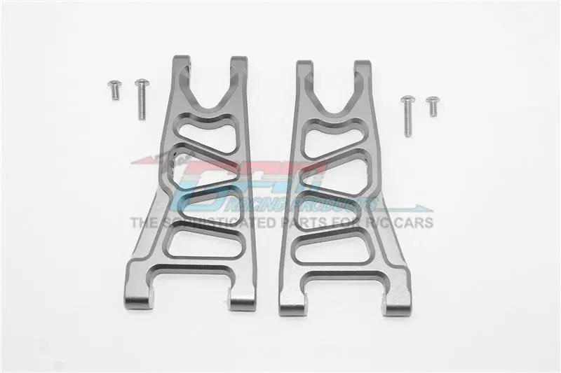 Arrma Granite 4X4 / Big Rock Crew Cab 4X4 Upgrade Parts Aluminum Front Lower Arms - 1Pr Set Gray Silver 1