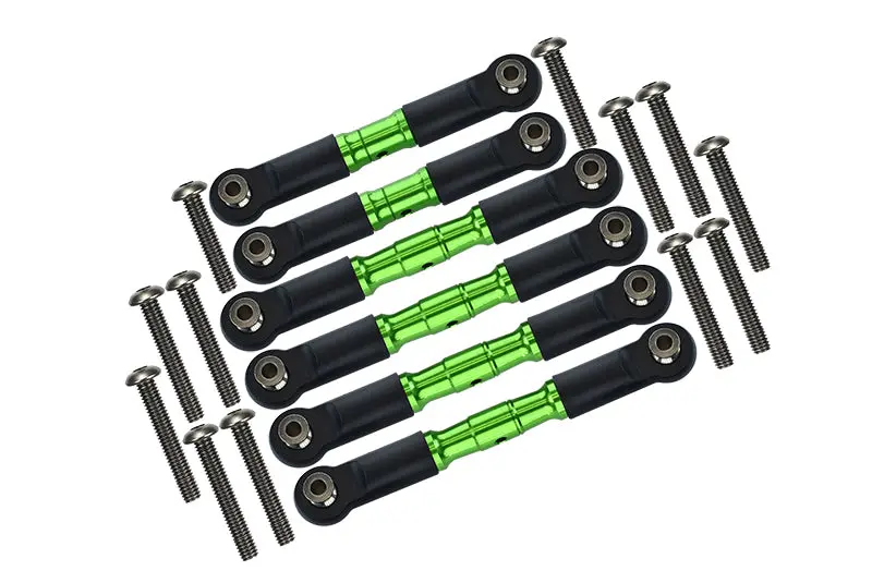 Arrma Granite 4X4 / Big Rock Crew Cab 4X4 Upgrade Parts Stainless Steel Adjustable Tie Rods - 6Pc Set Green 1