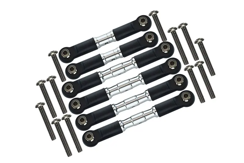 Arrma Granite 4X4 / Big Rock Crew Cab 4X4 Upgrade Parts Stainless Steel Adjustable Tie Rods - 6Pc Set Silver 1