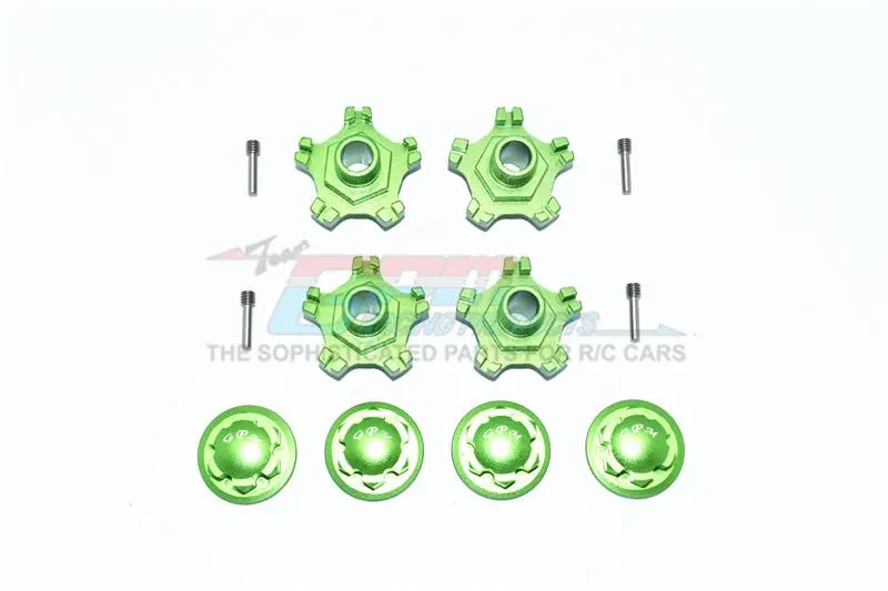 Arrma Infraction 6S Blx Aluminum Wheel Hex (+6Mm) + Wheel Lock - 8Pc Set Green 1