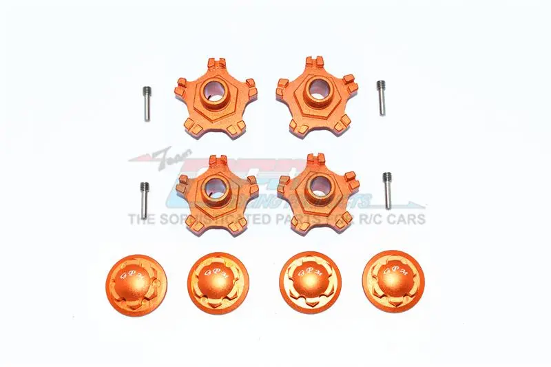 Arrma Infraction 6S Blx Aluminum Wheel Hex (+6Mm) + Wheel Lock - 8Pc Set Orange 1