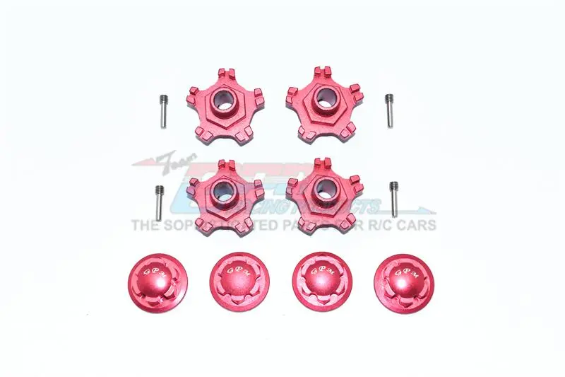 Arrma Infraction 6S Blx Aluminum Wheel Hex (+6Mm) + Wheel Lock - 8Pc Set Red 1