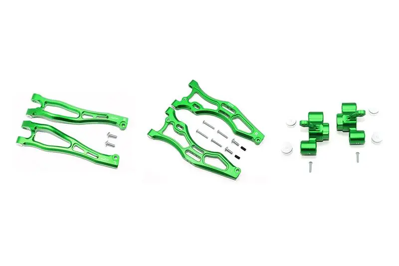 Arrma Kraton 6S / Outcast 6S / Notorious 6S / Kraton 6S V5 / Notorious 6S V5 Aluminum Front Upper & Lower Arms + Front Knuckle Arms - 22Pc Set Green 1
