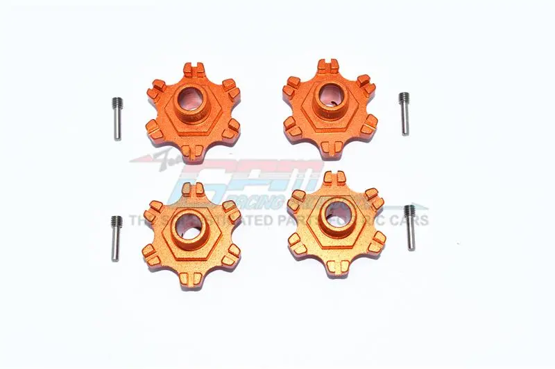 Arrma Limitless All-Road Speed Bash Aluminum Wheel Hex (+6Mm) - 4Pc Set Orange 1