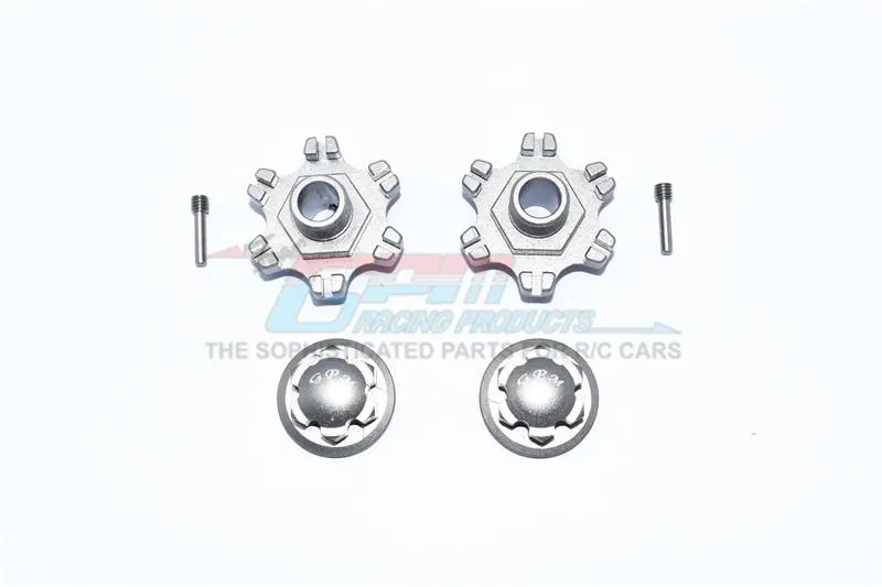 Arrma Limitless All-Road Speed Bash Aluminum Wheel Hex (+6Mm) + Wheel Lock - 4Pc Set Gray Silver 1