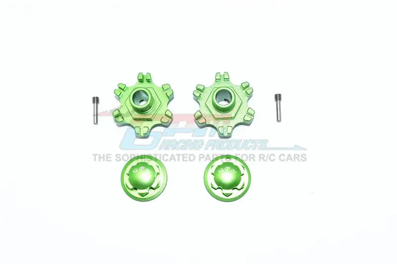 Arrma Limitless All-Road Speed Bash Aluminum Wheel Hex (+6Mm) + Wheel Lock - 4Pc Set Green 1
