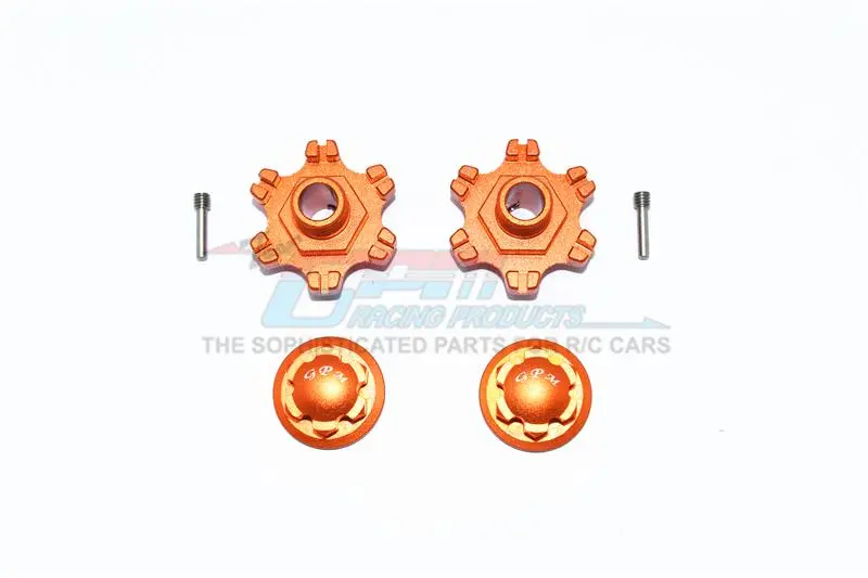 Arrma Limitless All-Road Speed Bash Aluminum Wheel Hex (+6Mm) + Wheel Lock - 4Pc Set Orange 1
