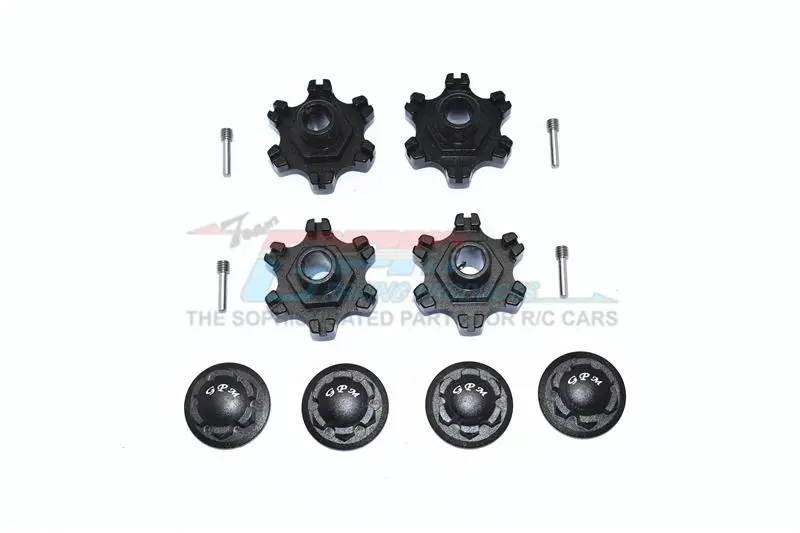 Arrma Limitless All-Road Speed Bash Aluminum Wheel Hex (+6Mm) + Wheel Lock - 8Pc Set Black 1