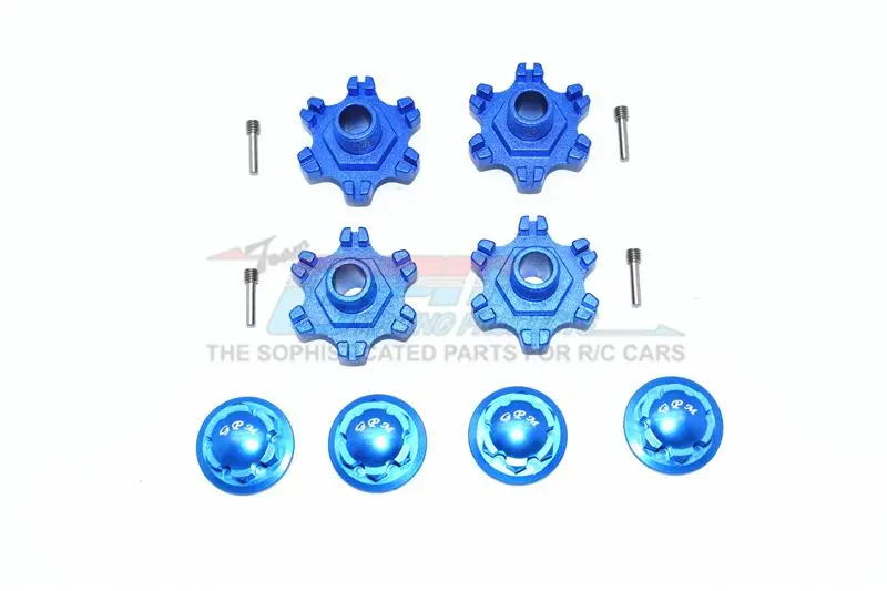 Arrma Limitless All-Road Speed Bash Aluminum Wheel Hex (+6Mm) + Wheel Lock - 8Pc Set Blue 1