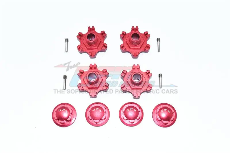 Arrma Limitless All-Road Speed Bash Aluminum Wheel Hex (+6Mm) + Wheel Lock - 8Pc Set Red 1