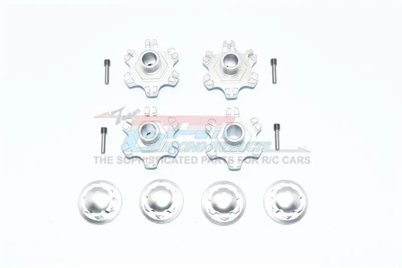 Arrma Limitless All-Road Speed Bash Aluminum Wheel Hex (+6Mm) + Wheel Lock - 8Pc Set Silver 1
