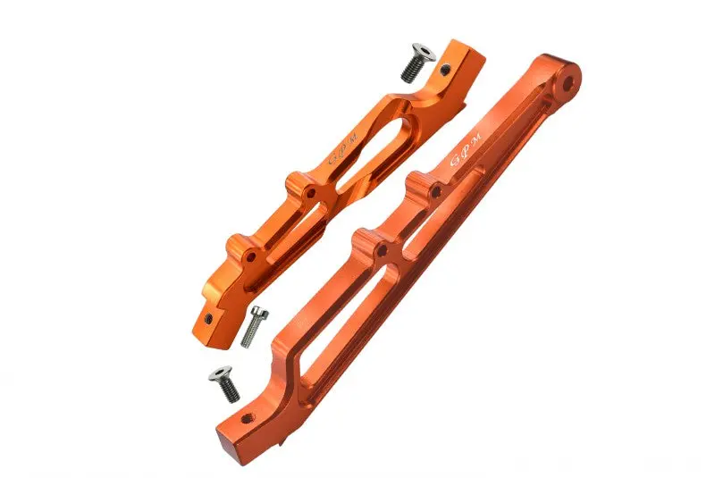 Arrma Limitless / Infraction Aluminum Front + Rear Chassis Brace - 2Pc Set Orange 1