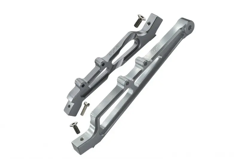 Arrma Limitless / Infraction Aluminum Front + Rear Chassis Brace - 2Pc Set Silver 1