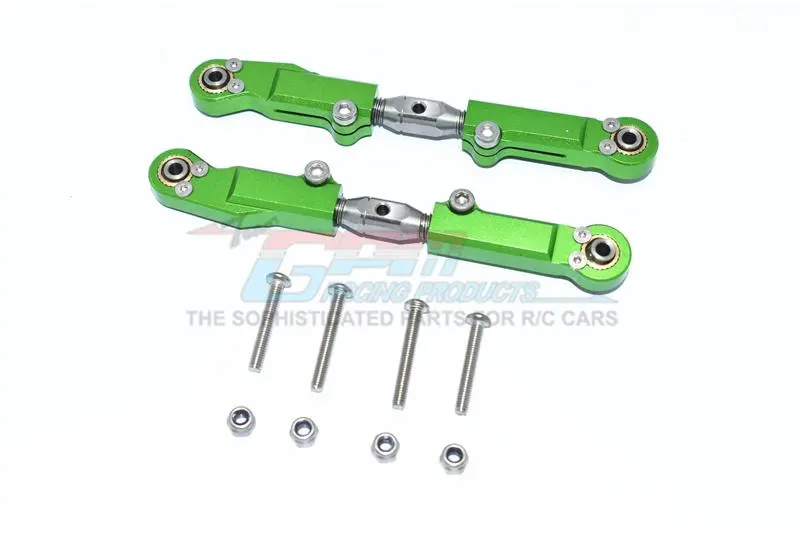 Arrma Limitless / Infraction Aluminum+Stainless Steel Rear Upper Arm Tie Rod - 2Pc Set Green 1
