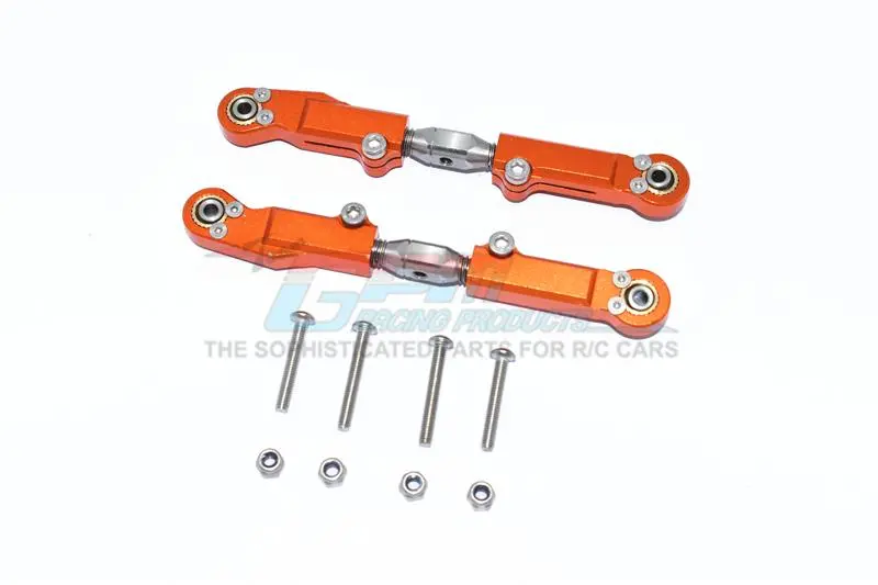 Arrma Limitless / Infraction Aluminum+Stainless Steel Rear Upper Arm Tie Rod - 2Pc Set Orange 1