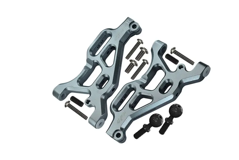 Arrma Limitless / Infraction / Typhon Aluminum Front Lower Arms - 2Pc Set Gray Silver 1
