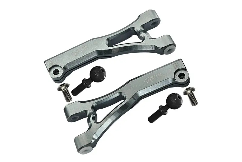Arrma Limitless / Infraction / Typhon Aluminum Front Upper Arms - 2Pc Set Gray Silver 1