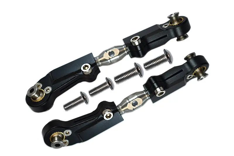Arrma Limitless / Infraction / Typhon Aluminum + Stainless Steel Adjustable Front Steering Tie Rod - 2Pc Set Black 1