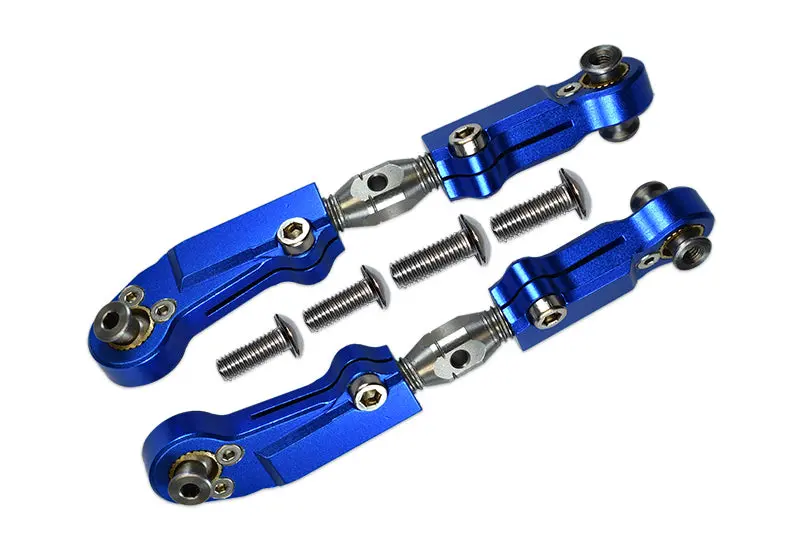 Arrma Limitless / Infraction / Typhon Aluminum + Stainless Steel Adjustable Front Steering Tie Rod - 2Pc Set Blue 1