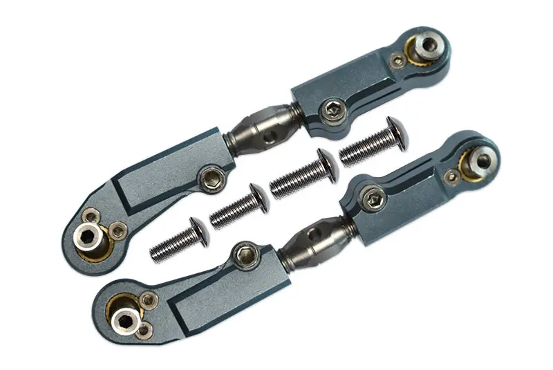 Arrma Limitless / Infraction / Typhon Aluminum + Stainless Steel Adjustable Front Steering Tie Rod - 2Pc Set Gray Silver 1