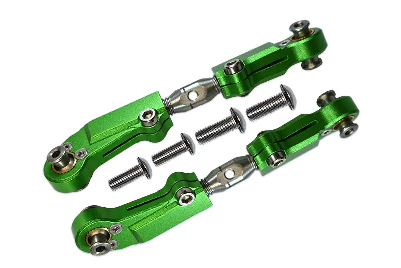 Arrma Limitless / Infraction / Typhon Aluminum + Stainless Steel Adjustable Front Steering Tie Rod - 2Pc Set Green 1