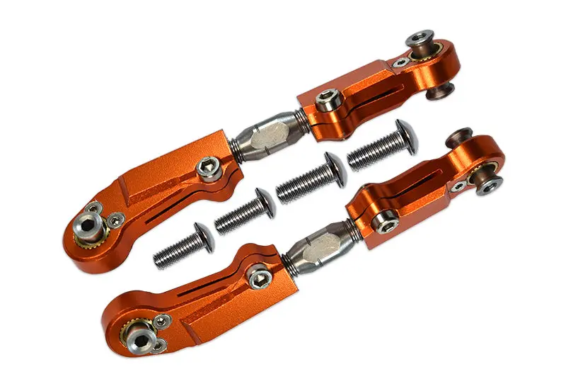 Arrma Limitless / Infraction / Typhon Aluminum + Stainless Steel Adjustable Front Steering Tie Rod - 2Pc Set Orange 1