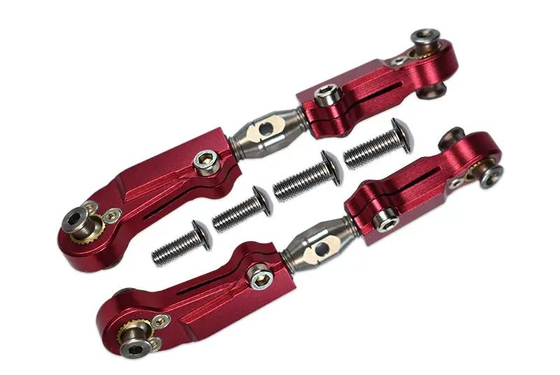 Arrma Limitless / Infraction / Typhon Aluminum + Stainless Steel Adjustable Front Steering Tie Rod - 2Pc Set Red 1