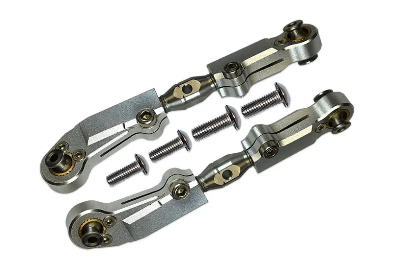 Arrma Limitless / Infraction / Typhon Aluminum + Stainless Steel Adjustable Front Steering Tie Rod - 2Pc Set Silver 1