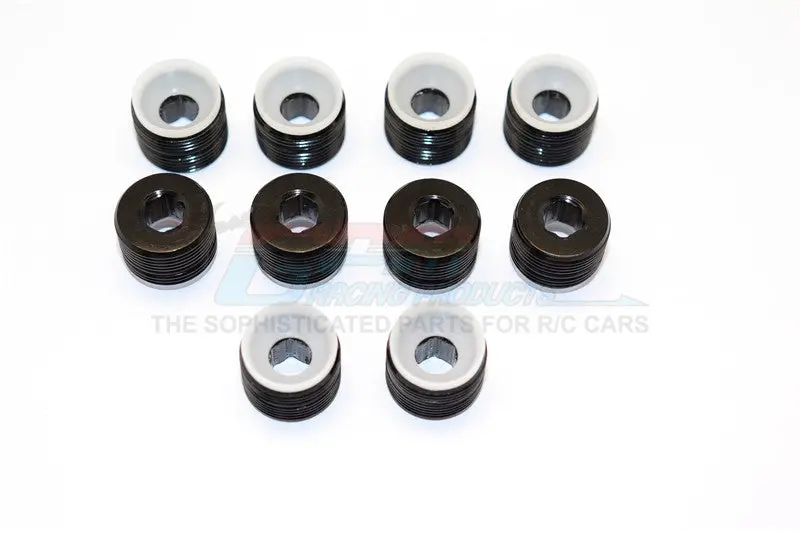 Arrma Nero 6S Blx (Ar106009, Ar106011) & Fazon 6S Blx (Ar106020) Aluminum + Delrin Collars For Gpm Front/Rear Knuckle Arms Item#Man021/Man022 - 10Pcs Set Black 1