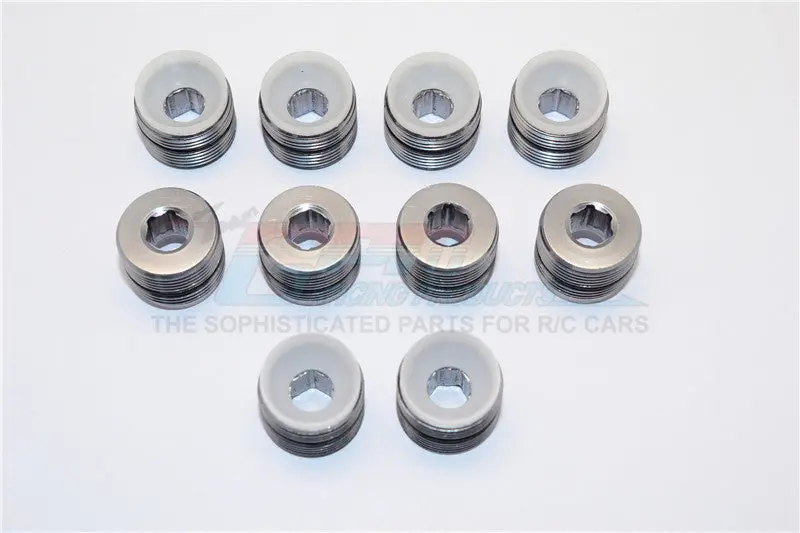 Arrma Nero 6S Blx (Ar106009, Ar106011) & Fazon 6S Blx (Ar106020) Aluminum + Delrin Collars For Gpm Front/Rear Knuckle Arms Item#Man021/Man022 - 10Pcs Set Gray Silver 1