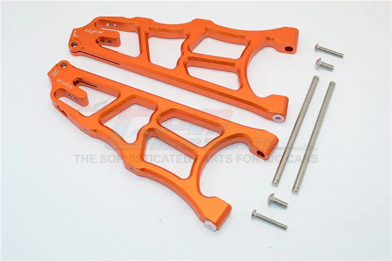 Arrma Nero 6S Blx (Ar106009, Ar106011) & Fazon 6S Blx (Ar106020) Aluminum Front Lower Arms - 1Pr Orange 1