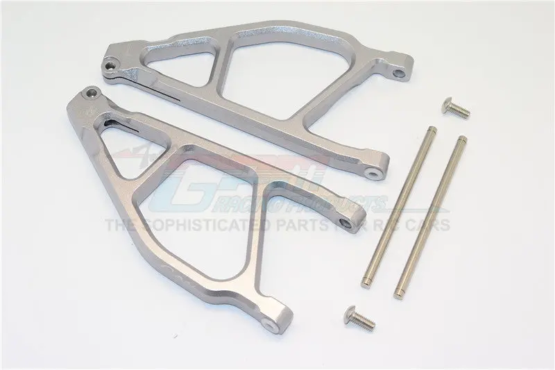 Arrma Nero 6S Blx (Ar106009, Ar106011) & Fazon 6S Blx (Ar106020) Aluminum Front Upper Arms - 1Pr Gray Silver 1