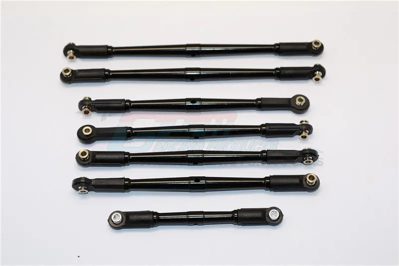 Arrma Nero 6S Blx (Ar106009, Ar106011) & Fazon 6S Blx (Ar106020) Aluminum Tie Rods - 7Pcs Set Black 1