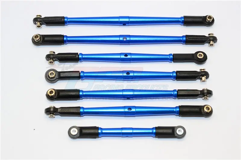 Arrma Nero 6S Blx (Ar106009, Ar106011) & Fazon 6S Blx (Ar106020) Aluminum Tie Rods - 7Pcs Set Blue 1