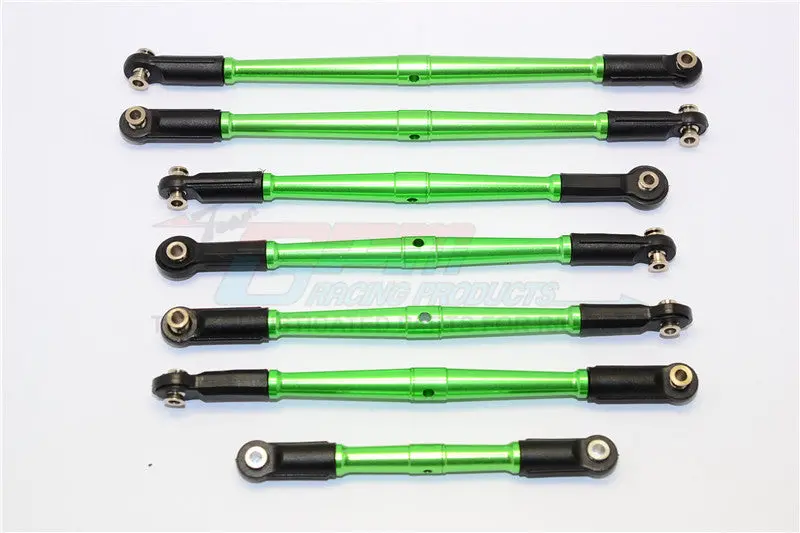 Arrma Nero 6S Blx (Ar106009, Ar106011) & Fazon 6S Blx (Ar106020) Aluminum Tie Rods - 7Pcs Set Green 1