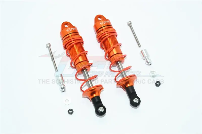 Arrma Senton 6S Blx (Ar102654) & Typhon 6S Blx (Ar106013) Aluminum Front Adjustable Dampers 100Mm - 1Pr Set Orange 1