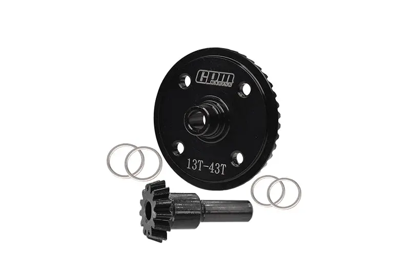Arrma Senton / Typhon / Infraction /Limitless Harden Steel 43T/13T Straight Main Diff Gear - 2Pc Set Black 1