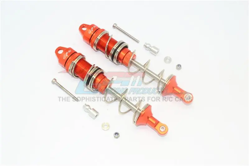 Arrma Talion 6S Blx Aluminum Rear Double Section Spring Dampers 125Mm - 1Pr Set Orange 1