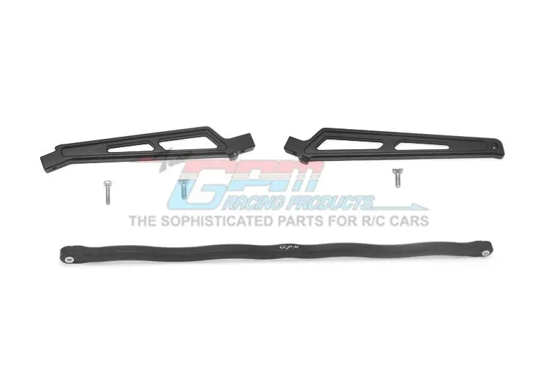 Arrma Talion 6S Blx (Ara106048) Aluminum Center Brace Bar + Chassis Brace - 3Pc Set Black 1
