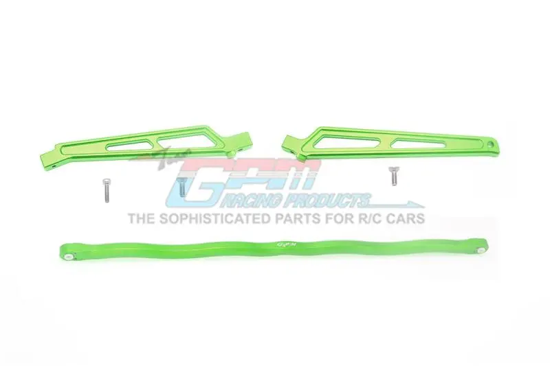 Arrma Talion 6S Blx (Ara106048) Aluminum Center Brace Bar + Chassis Brace - 3Pc Set Green 1