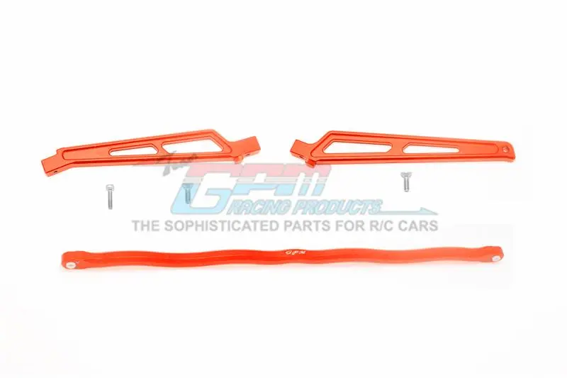 Arrma Talion 6S Blx (Ara106048) Aluminum Center Brace Bar + Chassis Brace - 3Pc Set Ornage 1
