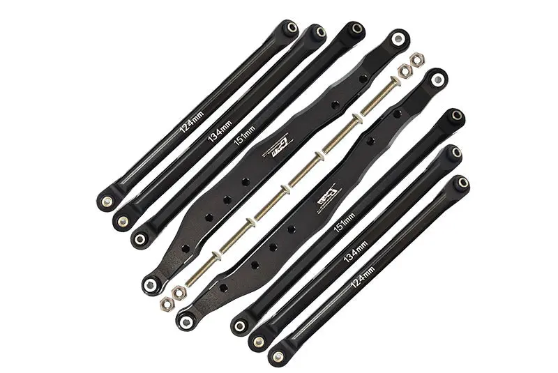 Axial 1/10 Rbx10 Ryft 4Wd Rock Bouncer Aluminum Upgrade Combo Set A (Trailing Arms + Chassis Links) - Black 1