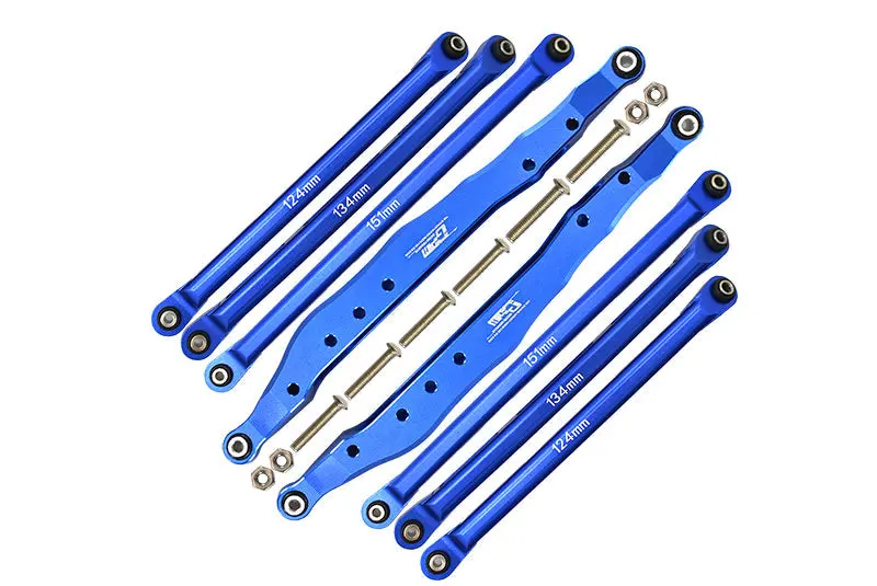 Axial 1/10 Rbx10 Ryft 4Wd Rock Bouncer Aluminum Upgrade Combo Set A (Trailing Arms + Chassis Links) - Blue 1