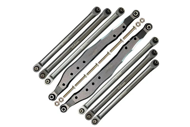 Axial 1/10 Rbx10 Ryft 4Wd Rock Bouncer Aluminum Upgrade Combo Set A (Trailing Arms + Chassis Links) - Gray Silver 1