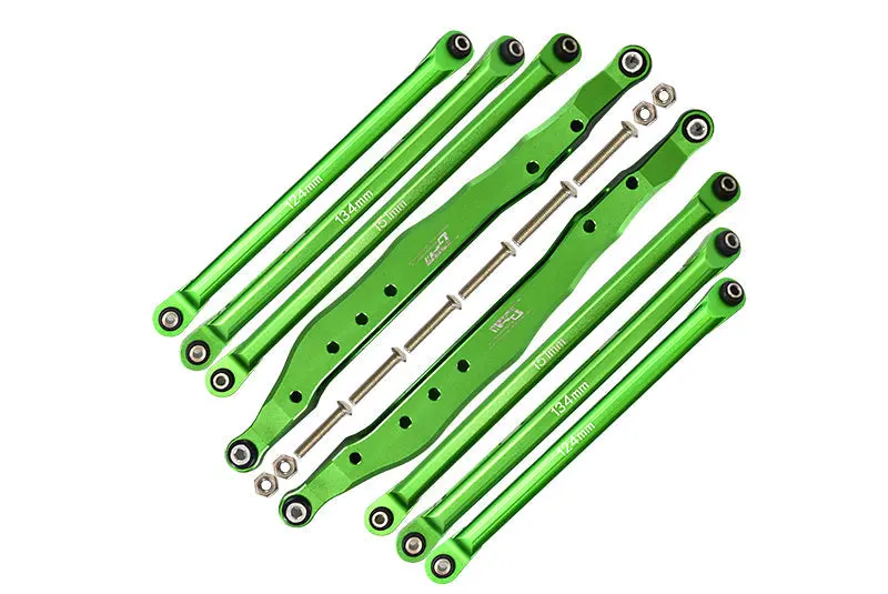 Axial 1/10 Rbx10 Ryft 4Wd Rock Bouncer Aluminum Upgrade Combo Set A (Trailing Arms + Chassis Links) - Green 1